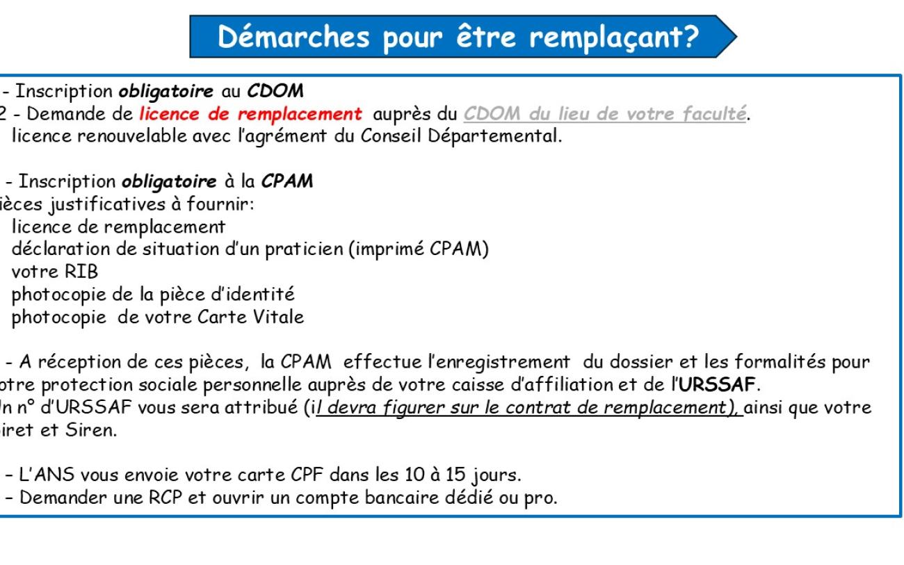 Démarches pour être remplaçant
